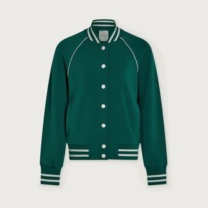 Varley Jepson Club Tennis Jacket • Court Club Logo • Forest/White • NWT • S